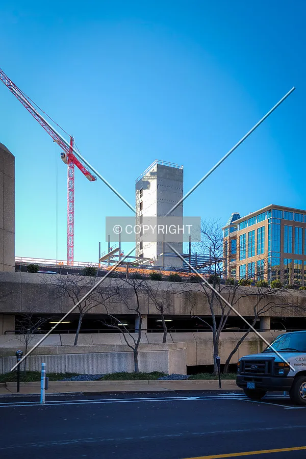 From the northeast during construction; December 3, 2021