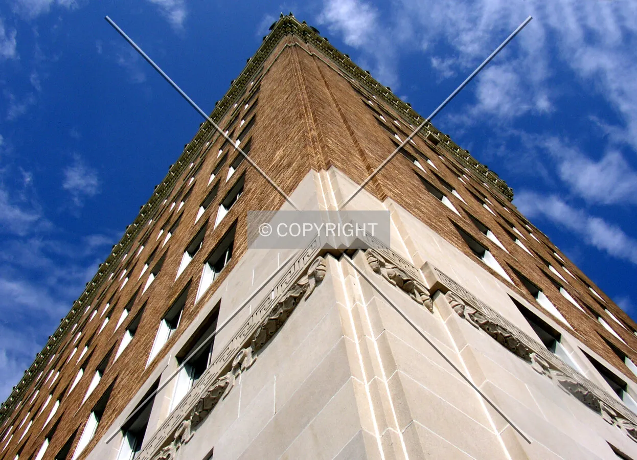 Looking up the southwest corner