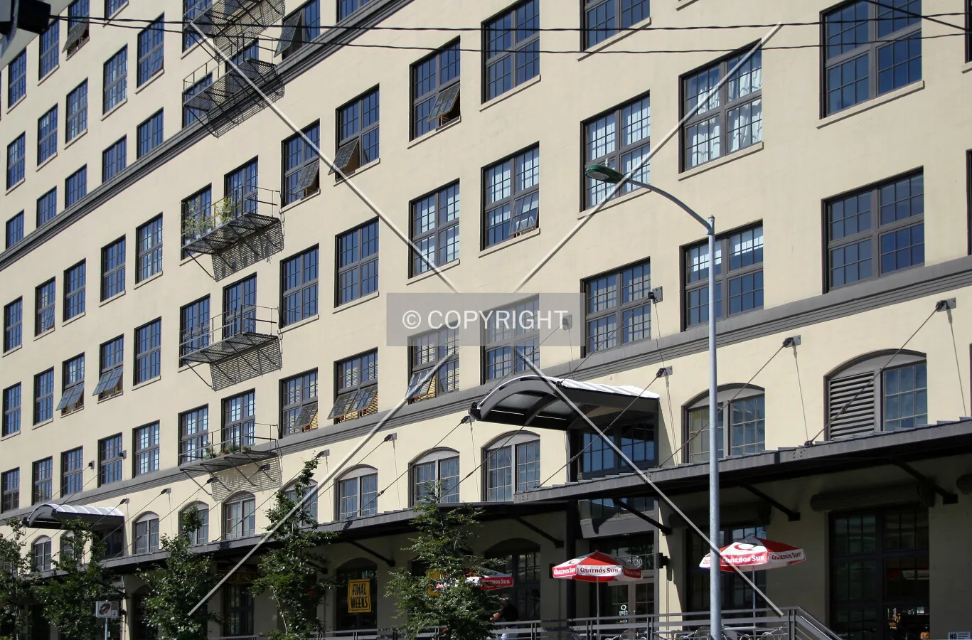 View of the eastern facade above the main entrance