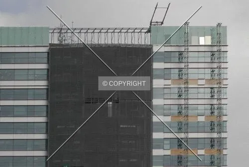 View of the new elements of the facade