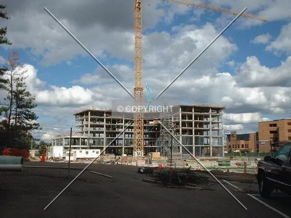 View to the northeast across the construction site