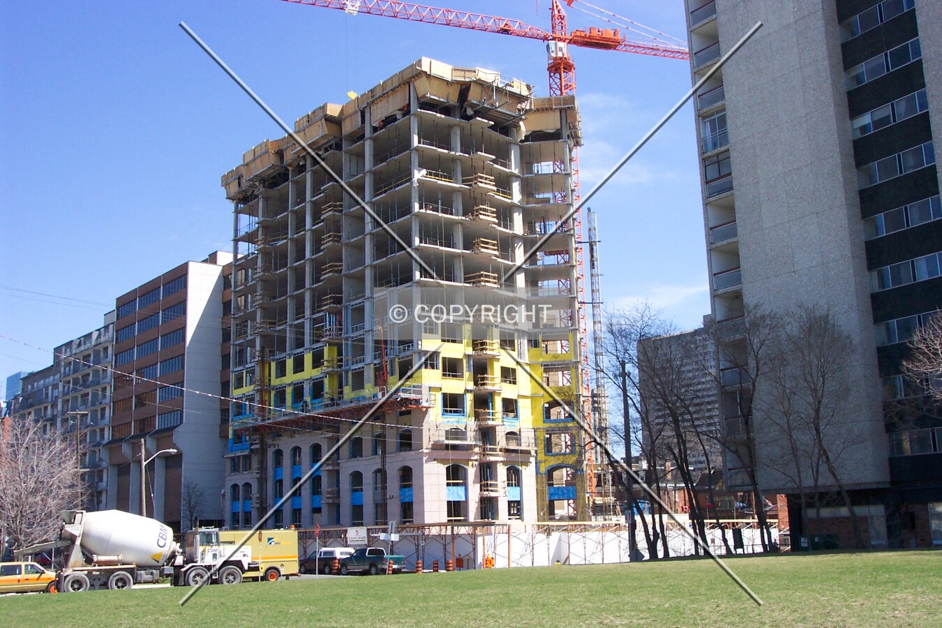 View of the north and west facades, as seen from the Escarpment in Ottawa's Centretown