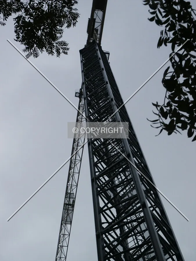 Looking up at the south tower crane