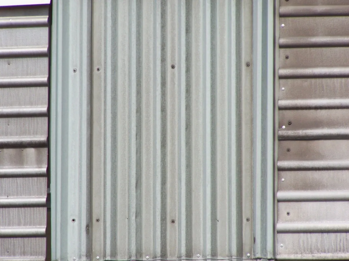 Detailed view of the corrugated iron facade