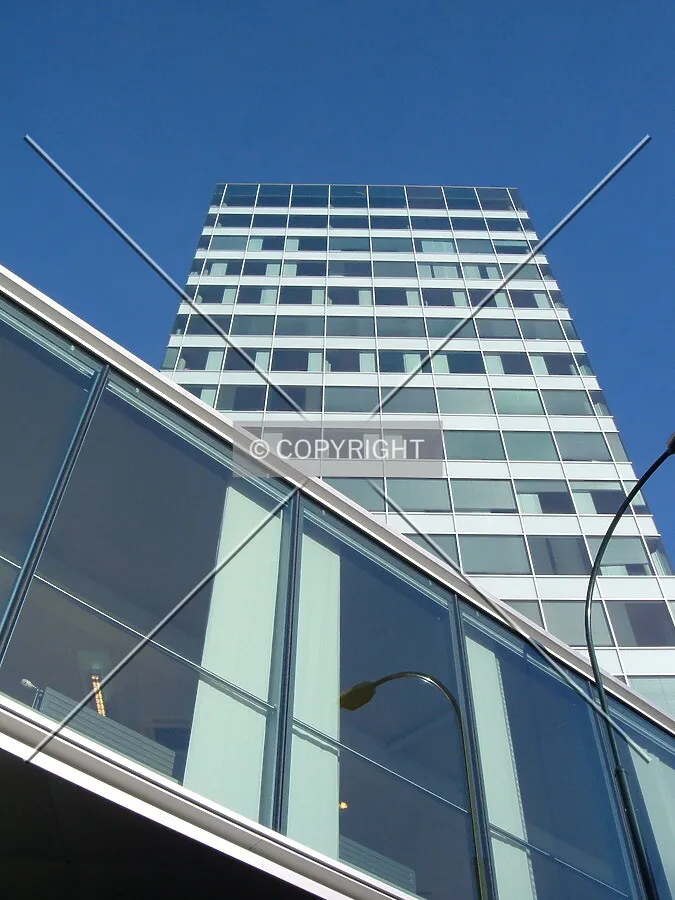 Looking up south facade
