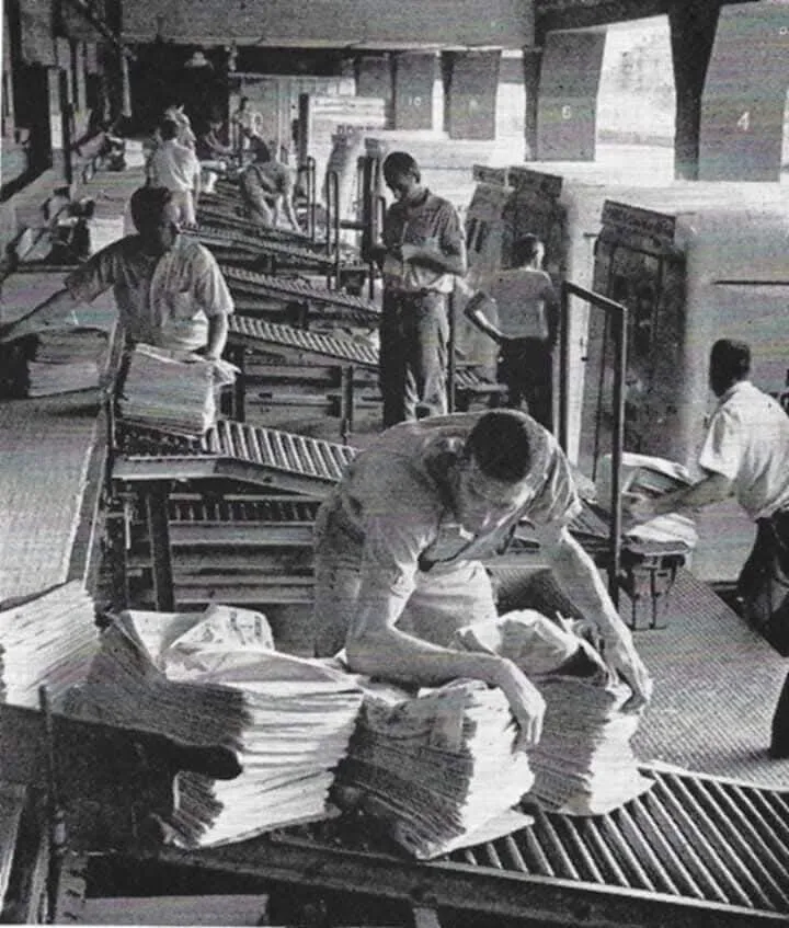 Vintage view of workers