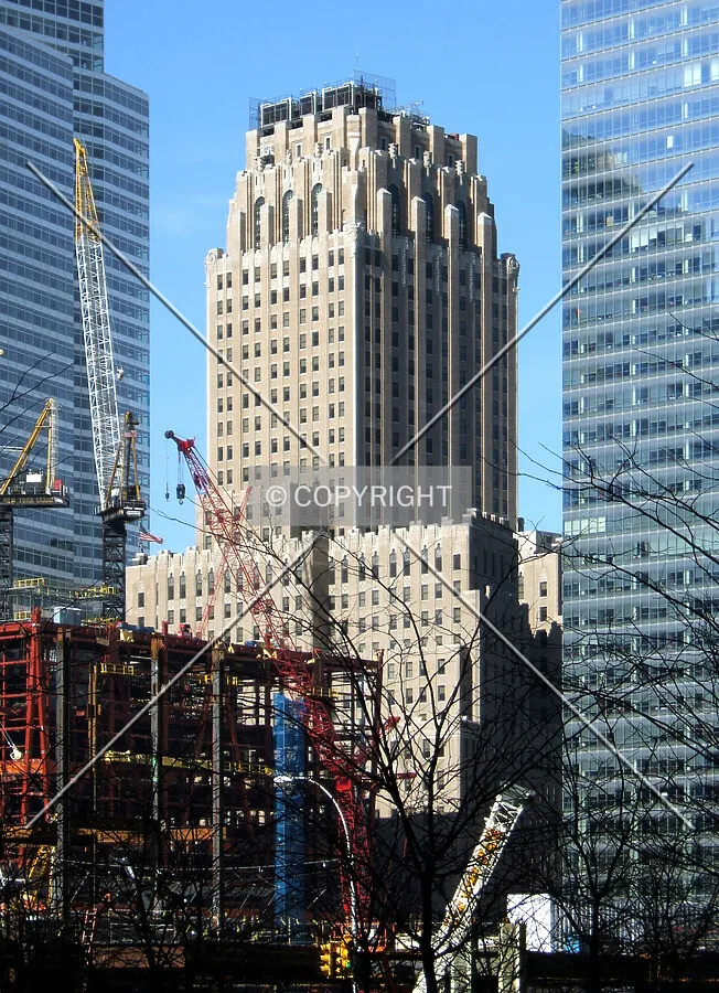 View from the southeast with One World Trade Center rising to the left
