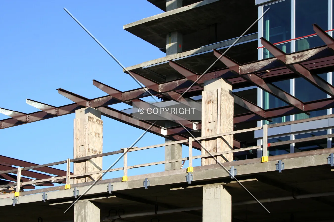 Detail of the terrace at the northwest corner of Maple Tower