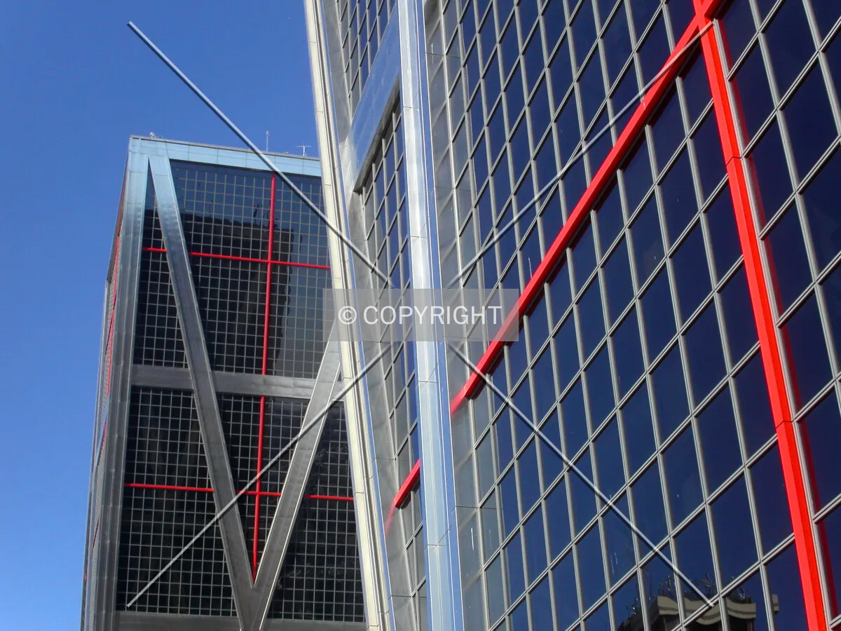 Looking up to the two towers