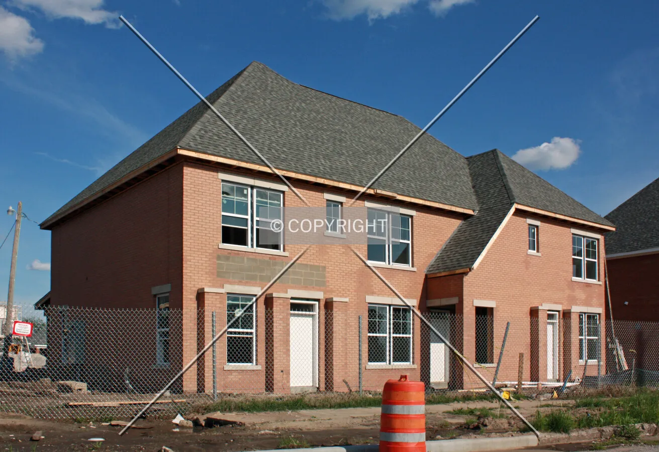 View from the northwest during construction