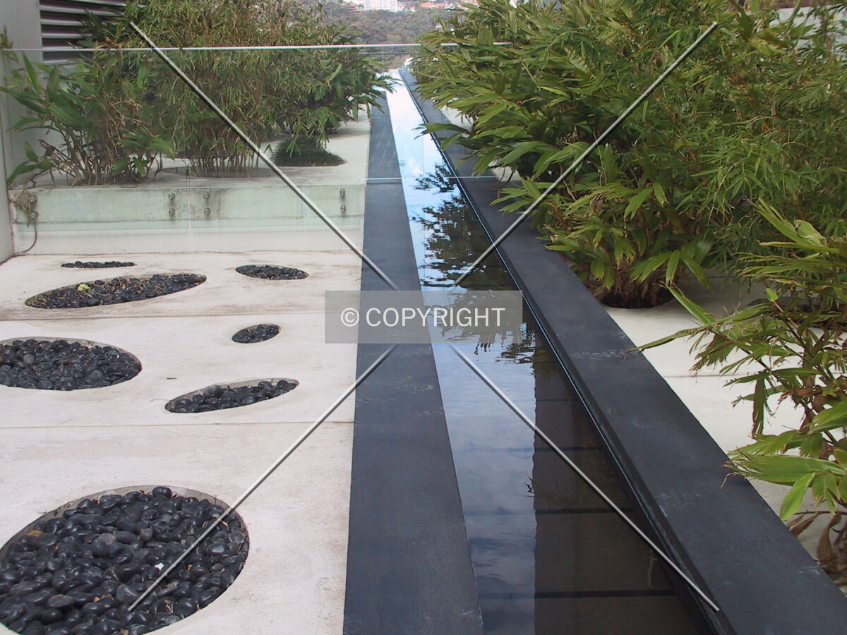 View of the landscaping on the building's southside