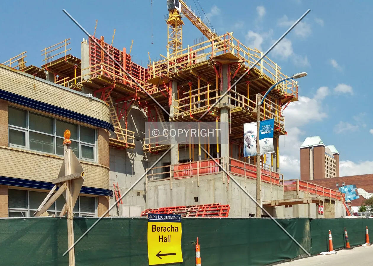 View from the southwest during construction; August 15, 2015