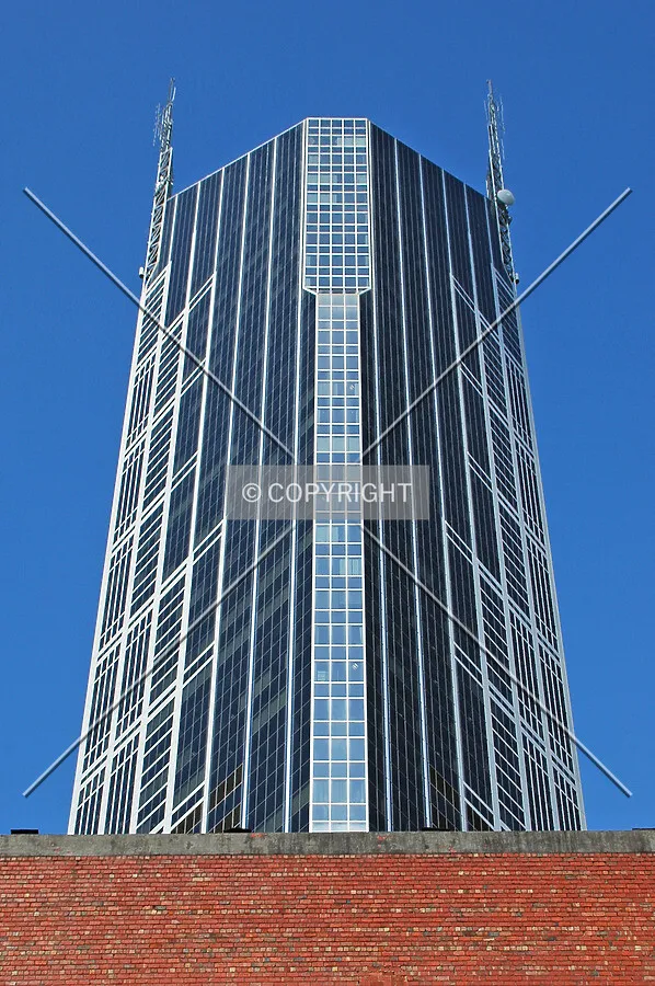 Looking up the west corner
