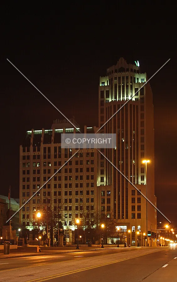 View from the northwest at night