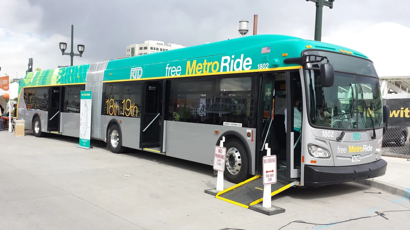 An RTD bus on display
