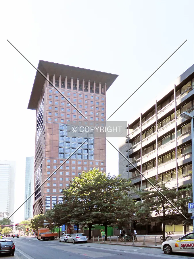Distance view of the construction site of Omniturm. Omniturm will rise just in front of Japan Center.