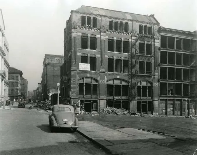 Vintage view during demolition