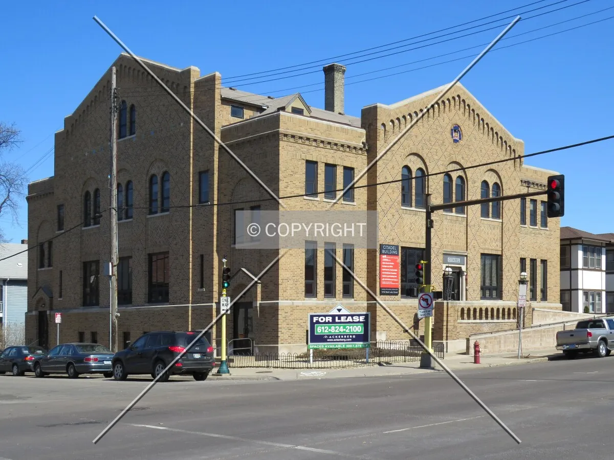 View to the northeast across Irving Avenue South & West Lake Street