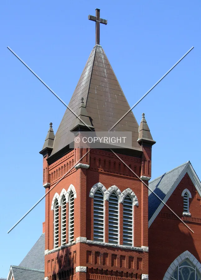 Steeple from across North Main Street to the southeast