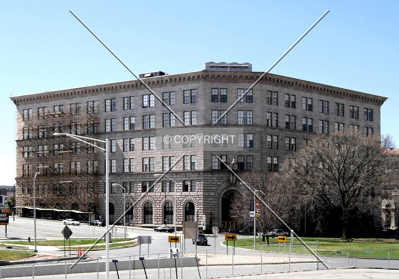 View from the northeast across Pulaski Circle