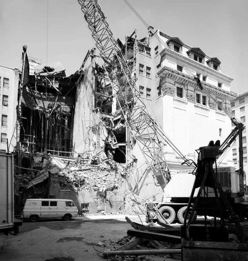 View from the east during demolition