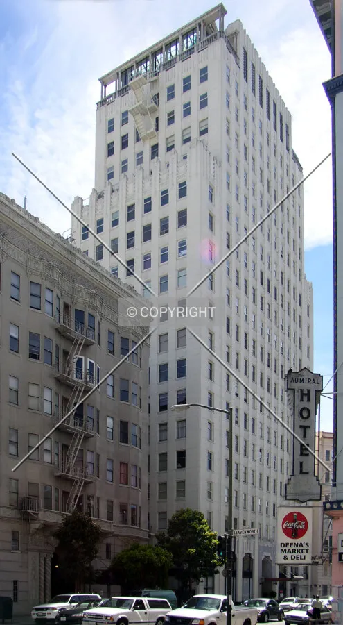 Looking southwest across O'Farrell Street