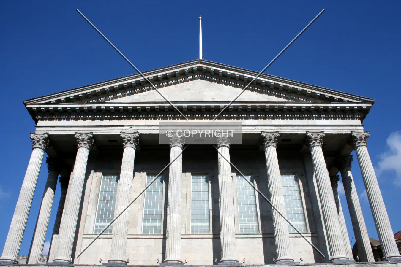Looking up at the pillars