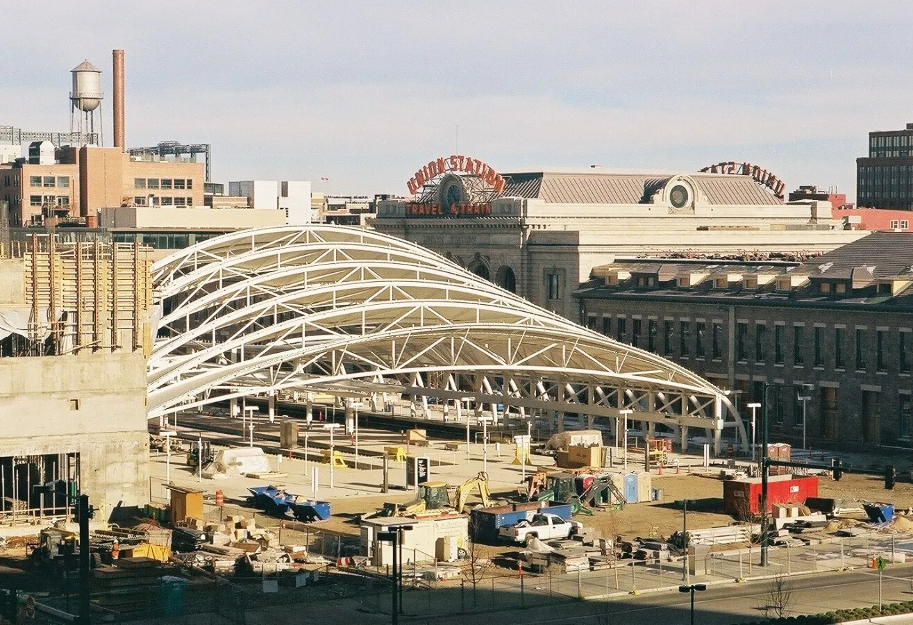 Elevated view from the southwest
