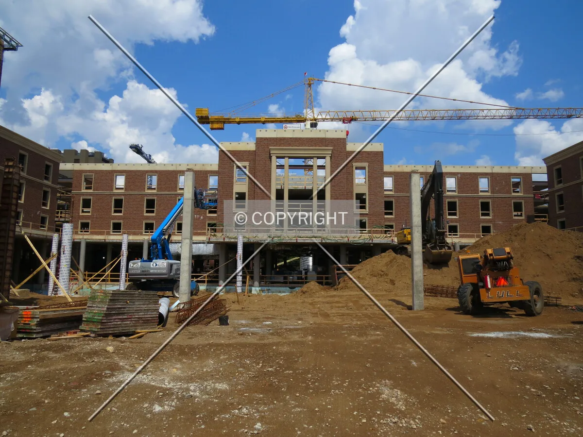 View to the north of the new central core