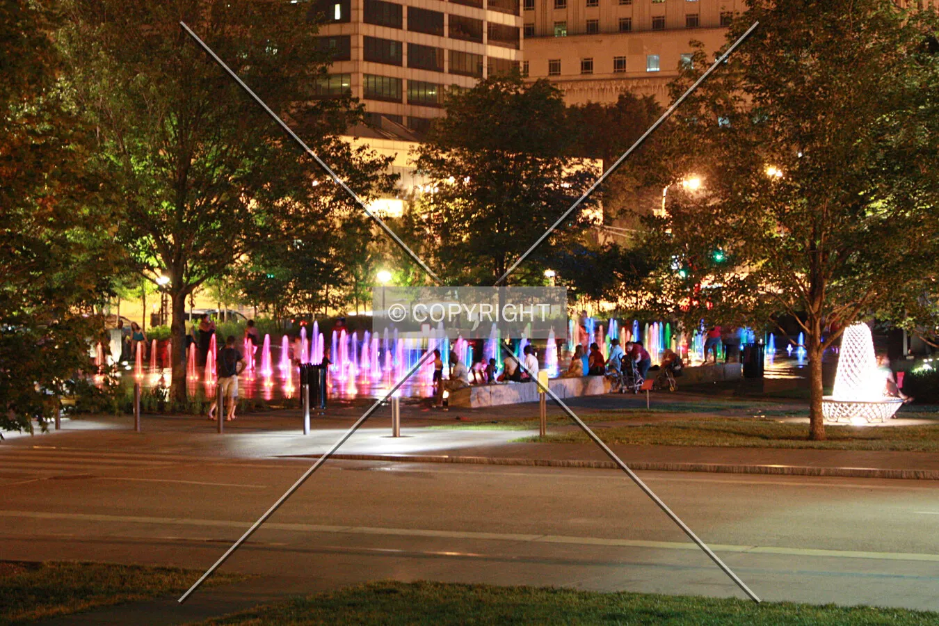 View from the northeast at night
