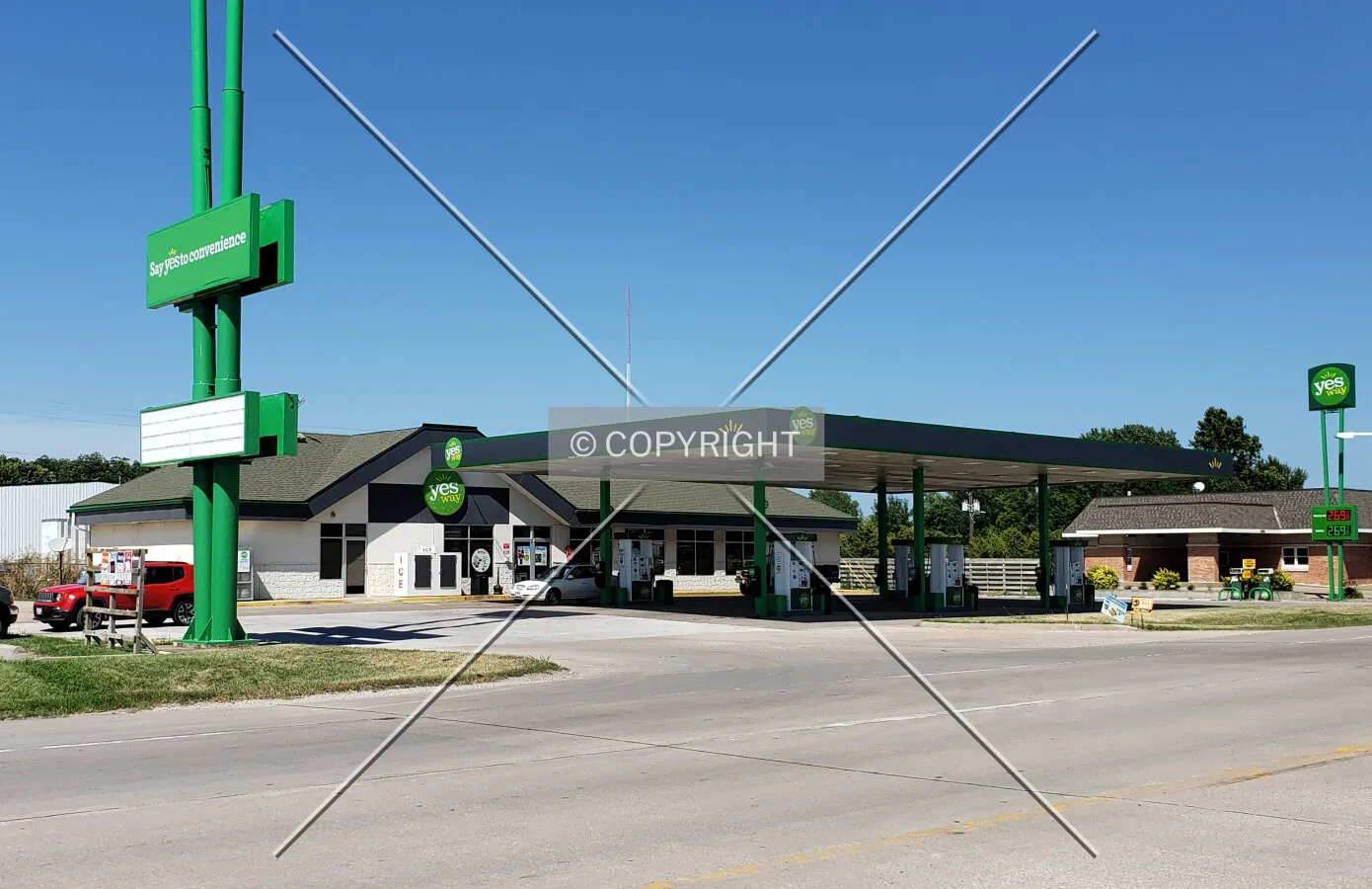 View from the southwest; July 20, 2019