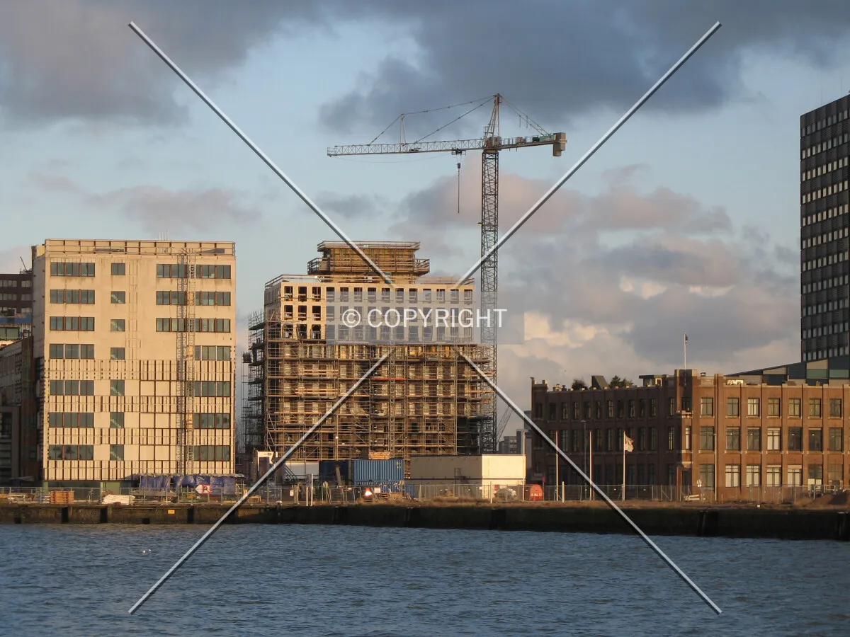 View from Schiehaven with the Schiecentrale construction site on the left