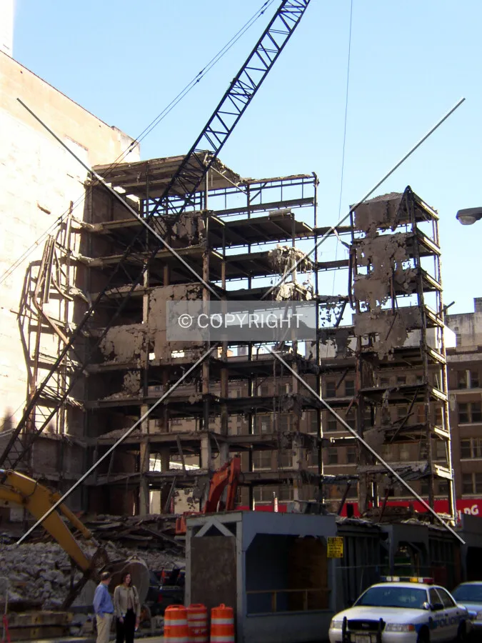 Looking east from Walker Street during demolition
