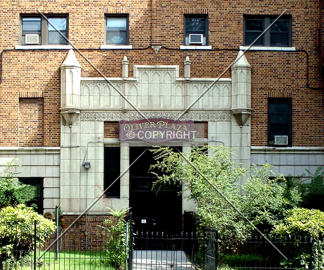 Main entrance facing Elizabeth Avenue from the southeast