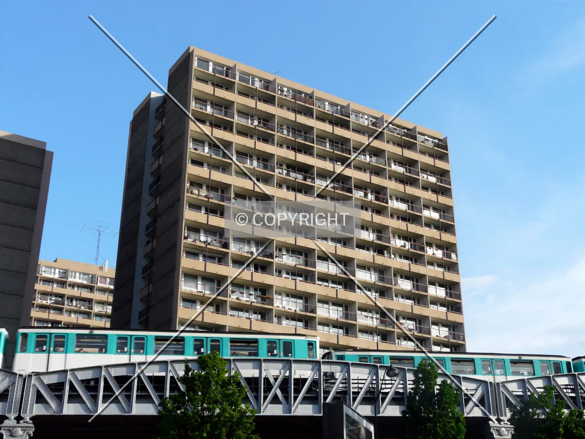 Northwest side from across Boulevard Vincent Auriol and the elevated metro