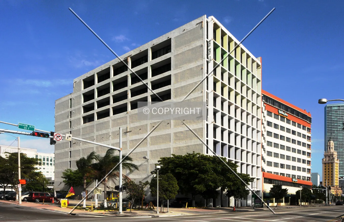 View from the southeast across Biscayne Boulevard