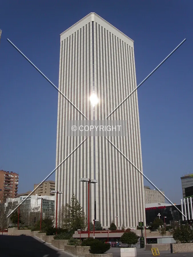 With the sun shining on the facade