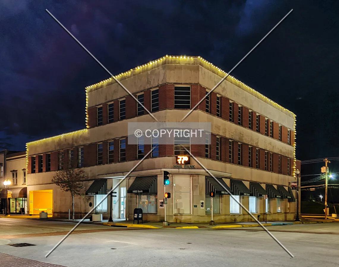 Southwest view at night; May 1, 2020