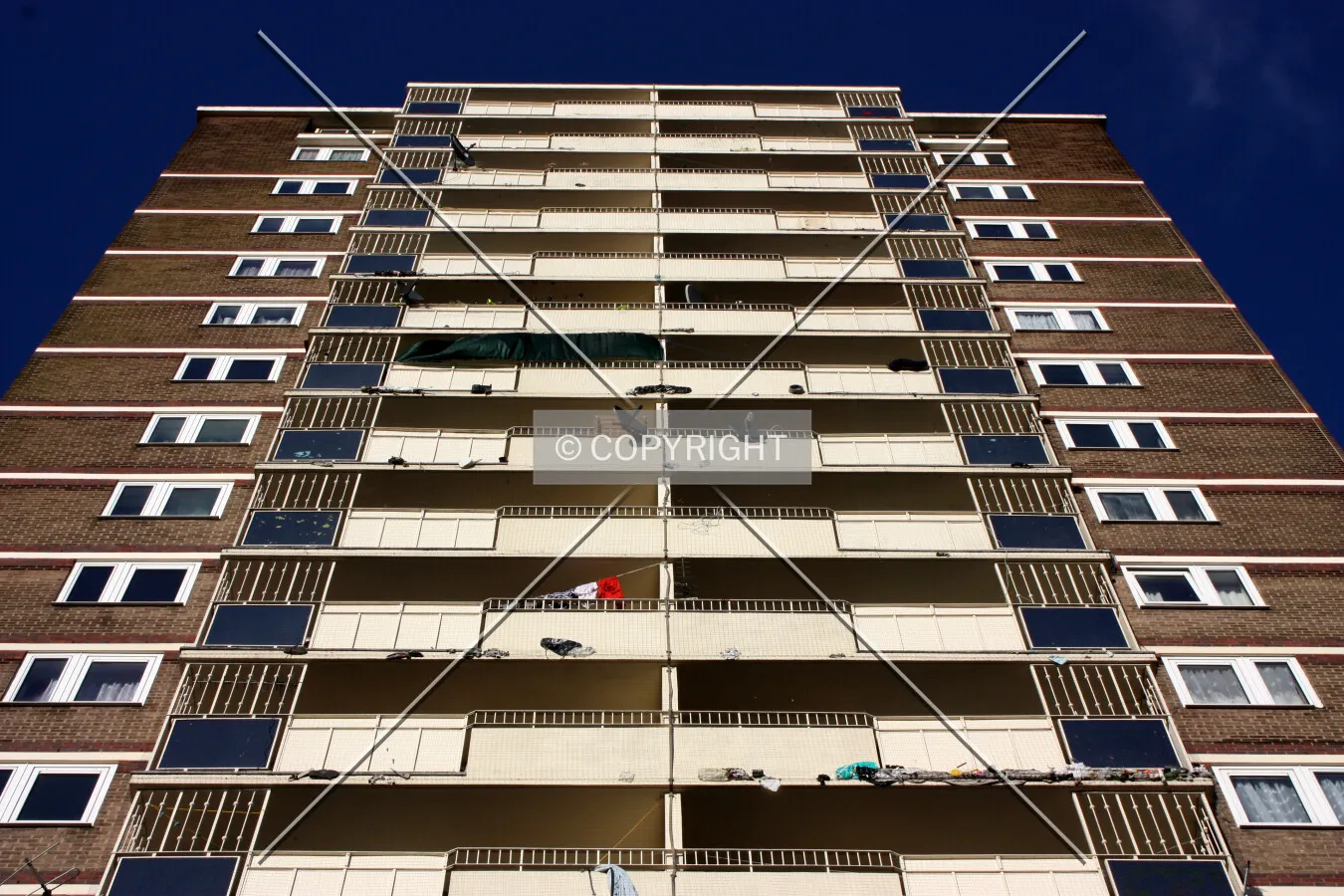 Looking up from the base
