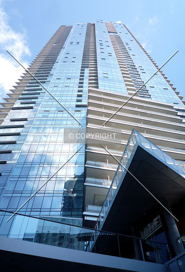 Looking up from Alberni Street