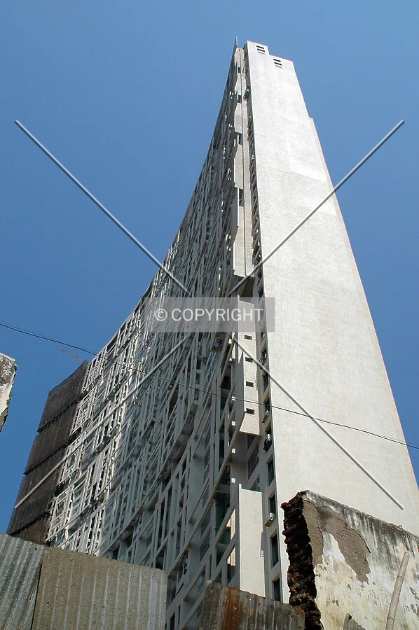 Looking up the southwest corner