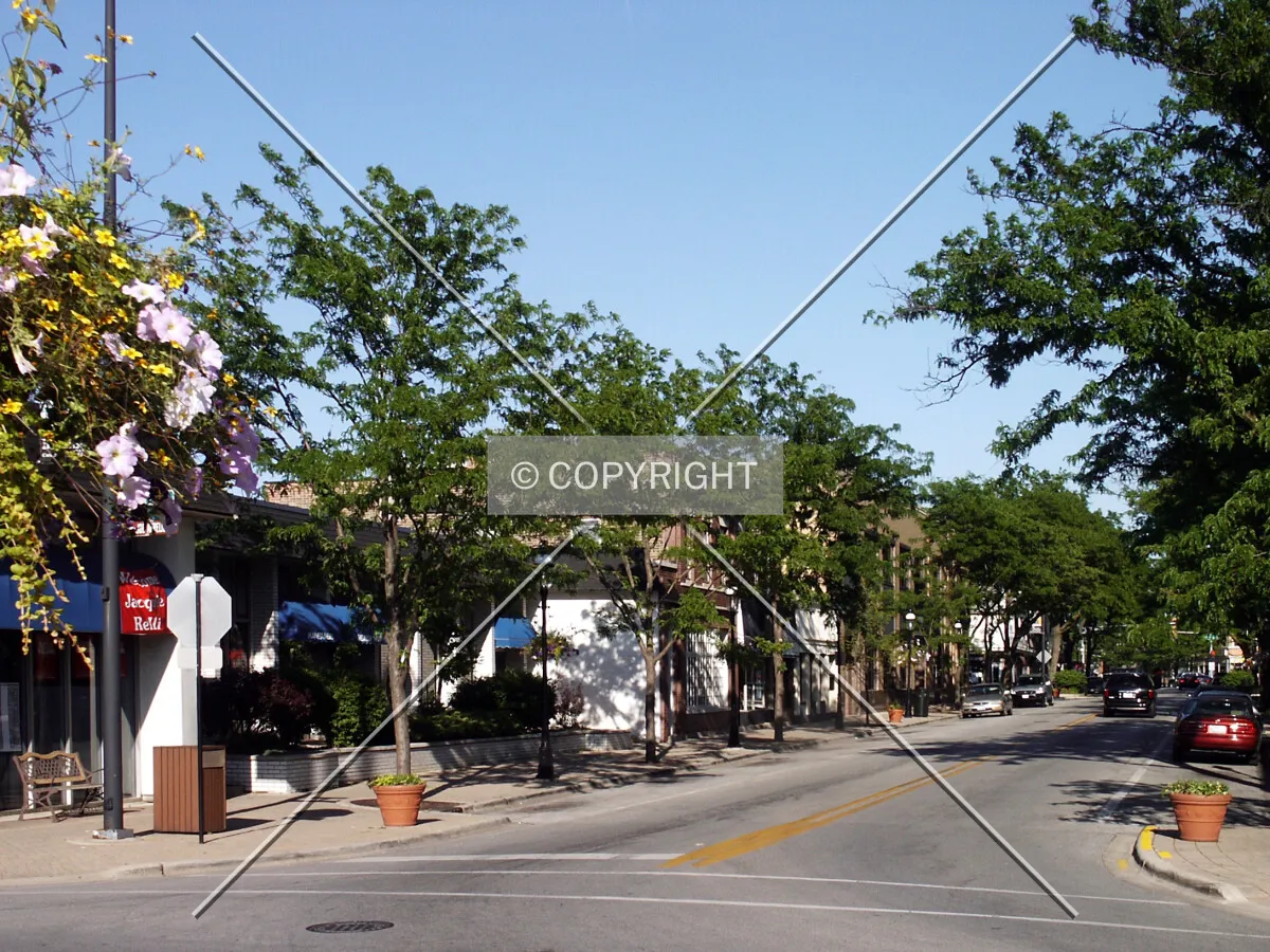 Downtown, looking east from the train station