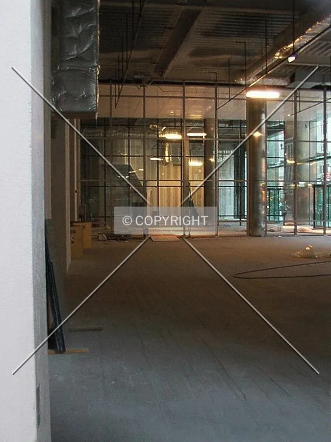 View through the retail space at the southeast corner