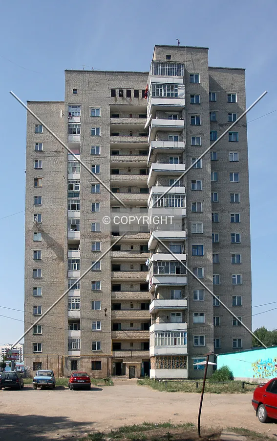 Full-height view from the east