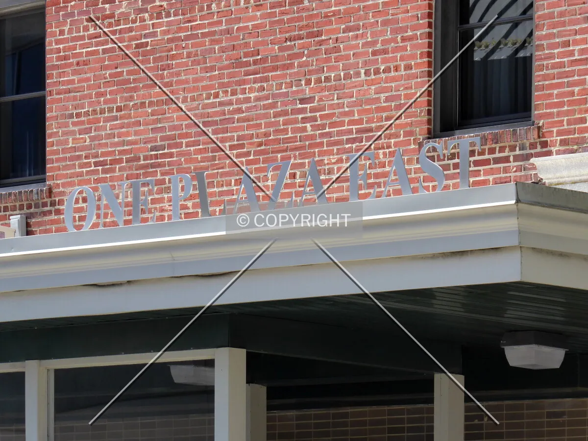 Signage on the northeast side