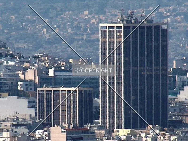 Distant view of the complex from Mount Hymettus