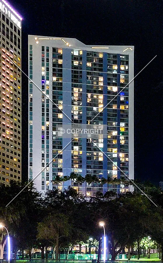 From the north at night; June 1, 2021
