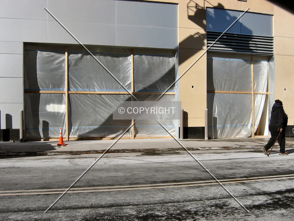 Future firehouse doors along 10th Street