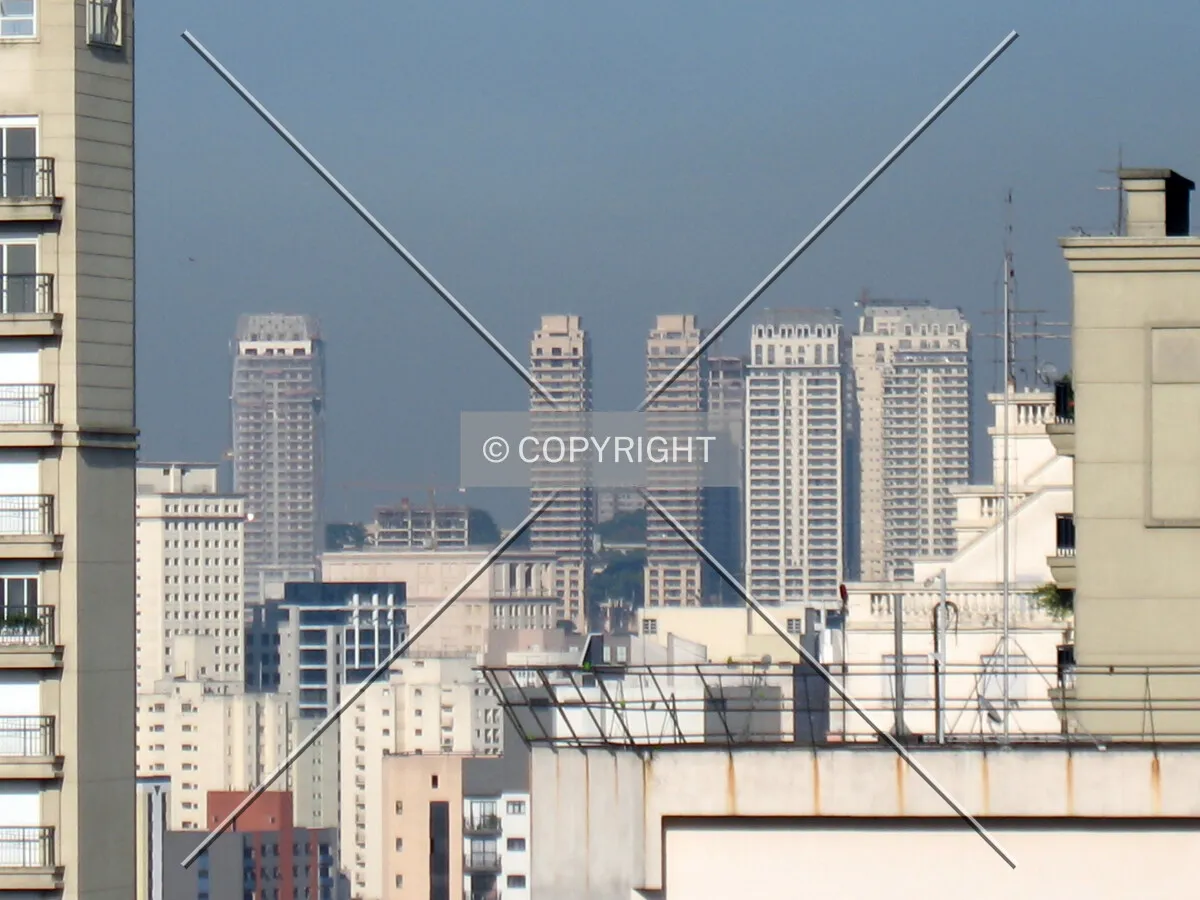 Distant view of the complex during the construction phase