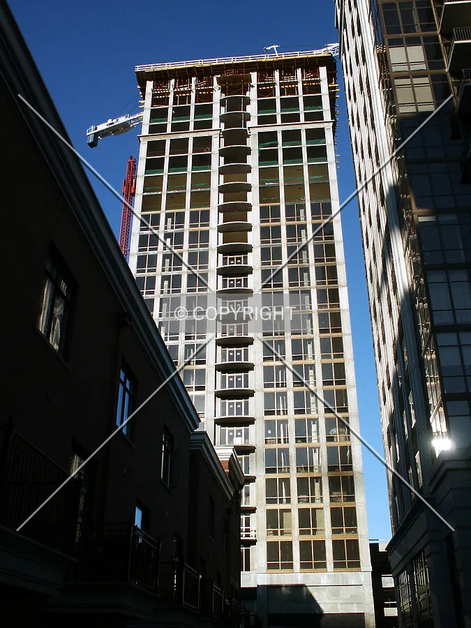 View from the alley north of Museum Park Tower I
